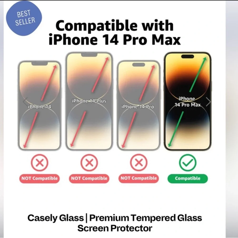 CASELY iPhone 14 Pro Max glass screen protector BRAND NEW SEALED IN BOX